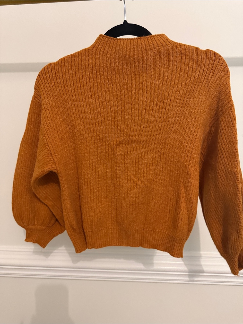 Forever 21 Ribbed Mock Neck Sweater - Rust Orange